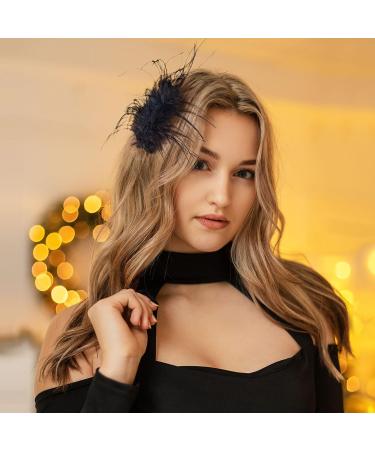 OIIKI 2Pcs Black Ostrich Hair Clip Feather Hairgrip - Retro Hair Jewelry for Women | Perfect for Bride, Party, Festival or Special Occasion - Buy Online on GoSupps.com