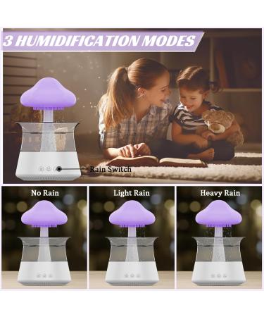 3-in-1 Rain Cloud Humidifier & Essential Oil Diffuser | Remote Control, White Noise, Timer Off | 7 Colors | Bedroom Air Humidifiers - White - Buy Online on GoSupps.com