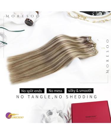 Moresoo Microring Extensions - Real Hair 1g 55cm Cold Fusion Invisible Light Brown & Blond Remy Extensions - Buy Online on GoSupps.com