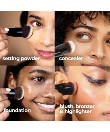 Ruby's Organics Dual Ended Makeup Brush - Multipurpose Foundation Concealer Blush & Powder Tool | Flawless Finish & Cruelty-Free - Buy Online on GoSupps.com