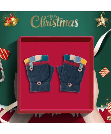 Kids Knitted Mittens - Dark Green | Warm Winter Gloves for 3-6 Year Olds - Buy Online on GoSupps.com