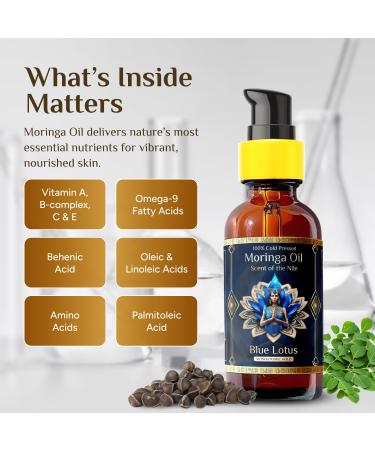 Pure Organic Moringa Oil with Blue Lotus Flower Deep Hydrating & Anti-Aging Ritual Oil for Skin Hair & Nails Premium 100% Cold Pressed Moringa Seed Extraction Nourishes & Hydrates Skin 2oz. 2 Fl Oz (Pack of 1) - Buy Online on GoSupps.com