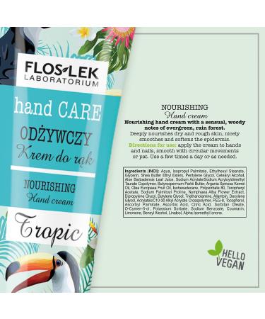 Floslek Nourishing Hand Cream Tropic 50ml | Moisturizing & Regenerating | Smooth Skin | For All Skin Types | Dermatologically Tested | EU Made - Buy Online on GoSupps.com