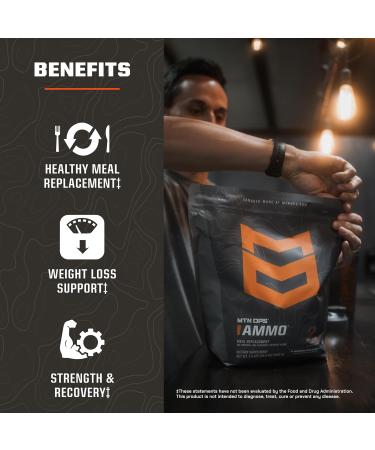 MTN OPS Ammo Meal Replacement Shake Powder 19g Protein 10g Flaxseed 4.5g Whole Foods Real Fruits & Vegetables Daily Nutrition & On-the-Go Fuel 30 Servings Peanut Butter Chocolate - Buy Online on GoSupps.com