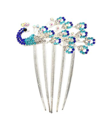 Beatifufu Diamond Phoenix Hair Comb Peacock Hair Comb Bridal Headpiece Rhinestone Clip Accessories Winter Party Hair Comb Flower Girl Hair Clip Hair Accessories Wedding Headdress Combs Alloy