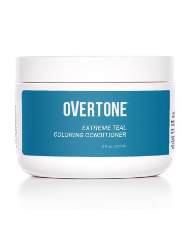 oVertone Haircare Color Depositing Conditioner - 8 oz Semi Permanent Hair Color Conditioner with Shea Butter & Coconut Oil - Extreme Teal Temporary Cruelty-Free Hair Color (Extreme Teal)