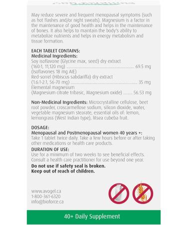 A.Vogel MenoSupport 40+ Menopause Supplement for Hot Flashes & Night Sweats - Soy Isoflavones Magnesium & Red-Sorrel Extract - 60 Tablets 1-Month Supply - Vegan Gluten-Free Lactose-Free Sugar-Free Cruelty-Free - Buy Online on GoSupps.com