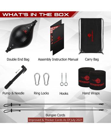 Boxerpoint Double End Punching Bag Kit | Adjustable Cords, Hand Wraps, Carry Bag | Boxing Equipment for Home and Gym - Buy Online on GoSupps.com