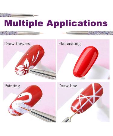 Famidiqgo 3-Part Nail Art Stamp Set - French Pointed Nail Stamp Clear Jelly Stamper & Brushes for DIY Nail Studio - Buy Online on GoSupps.com
