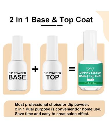 2-in-1 Dip Powder Liquid Set - Base & Top Coat with Activator Fast Drying No Nail Lamp Needed | Ideal for Nail Salons & Beginners - 15ml/0.5oz - Buy Online on GoSupps.com