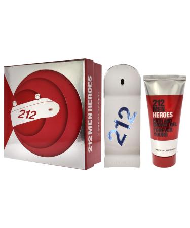 Carolina Herrera 212 Heroes Forever Young 3oz EDT Spray 3.4oz Bath and Shower Gel Men 2 Pc Gift Set - Buy Online on GoSupps.com