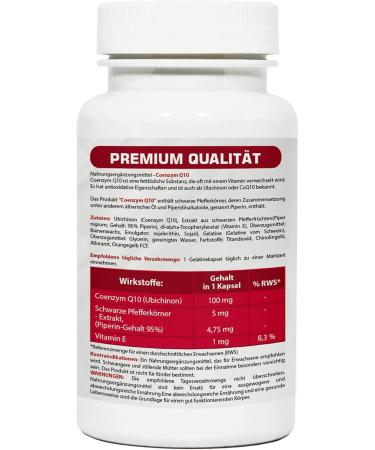 Coenzyme Q10 Extract 100mg + Vitamin E Ubiquinol - 60 Capsules for Heart Health & Energy Boost | International Shipping Available - Buy Online on GoSupps.com