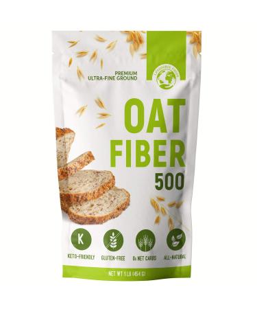 LifeSource Foods Oat Fiber 500 (1 LB) Keto Zero-Carb Gluten-Free All-Natural Fiber for Low-Carb Baking and Bread OU Kosher Resealable Pouch 1 Pound (Pack of 1)