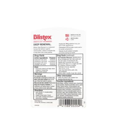 Blistex Deep Renewal Lip Protectant Sunscreen Balm 0.13 Ounces (3.69g) (Value Pack of 2) - Buy Online on GoSupps.com