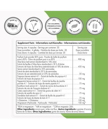 Supersmart Colon Cleanse Formula with Psyllium Husk & Senna Extract - 120 Capsules, Non-GMO, Gluten-Free Detox Supplement - Buy Online on GoSupps.com