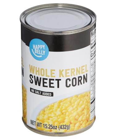 Amazon Brand - Happy Belly Whole Kernel Corn, No Salt Added, 15 oz