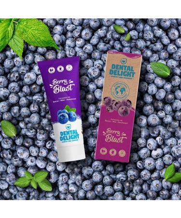 Buy Dental Delight Berry Blast Toothpaste - Vegan Climate Neutral Microplastic Free - Blueberry Mint - 75ml (1 Pack) - Buy Online on GoSupps.com
