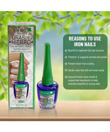 Arobell Iron Nail Hardener 0.4oz - Strengthen Brittle Nails - Unisex Formula - Buy Online on GoSupps.com
