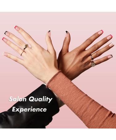 Buy Pink French Tip Press on Nails | Short Square Coffin & Acrylic Nails - 30 PCS Classical Nail Art - Buy Online on GoSupps.com