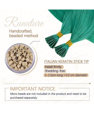 Runatur I Tip Extensions - Real Hair 35cm Blue-Green Teal Pre-Bonded Extensions | Cold Fusion Invisible 20g - Buy Online on GoSupps.com