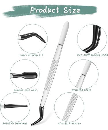 3-Piece Rubber Tipped Tweezers Set for Crafts and Jewelry - Black - Buy Online on GoSupps.com