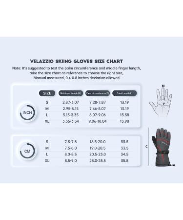 VELAZZIO Eco-Friendly Ski Gloves | DuPont Sorona, Waterproof, Breathable, Touchscreen | Gray/Red - Medium - Buy Online on GoSupps.com