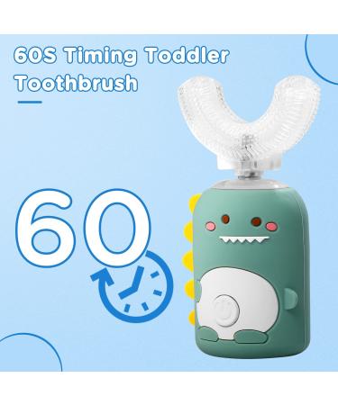 KAQINWX Kids Electric U-Shaped Toothbrush - Rechargeable & Waterproof | Smart Timer, 3 Brush Heads, 2 Modes | Ages 2-12 (Green) - Buy Online on GoSupps.com