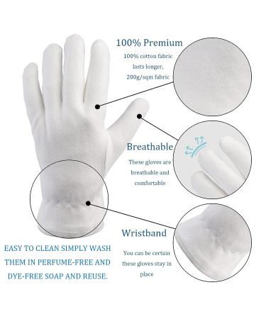Yesland 12 Pairs Dry Hand Healing Moisturizing Gloves - Extra Thick Cotton Eczema Lotion Gloves - SPA Inspection Gloves for Men and Women - Buy Online on GoSupps.com