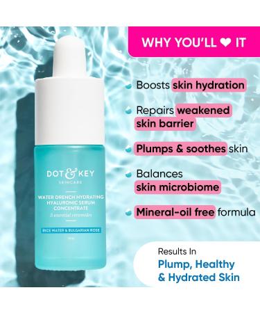 Do.t & Key Hydrating Hyaluronic Acid Serum With Vitamin C + E | For Plump Glowing Skin | Face Serum for Dry Skin Oily & Normal Skin | With Ceramide & Acai Berry | 30ml - Buy Online on GoSupps.com
