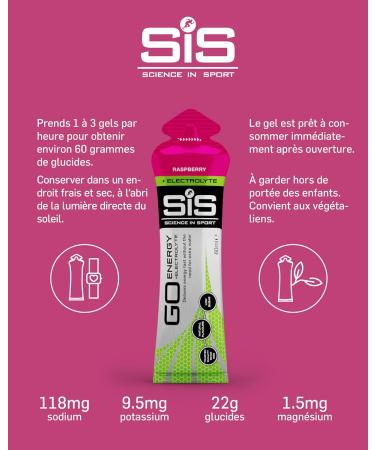 Science in Sport GO Gel nerg tique + lectrolytes 30 x 60ml Framboise Vegan - Id al pour l'Apport nerg tique et l' quilibrage des lectrolytes Framboise 60ml (Lot de 30) - Buy Online on GoSupps.com