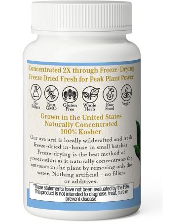 Eclectic Institute Uva Ursi 350mg - 90 Non-GMO Veg Caps | Raw Fresh Freeze-Dried Herbal Supplement - Buy Online on GoSupps.com