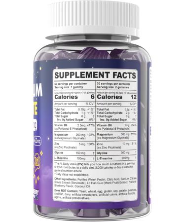 ELLAMENTZ Magnesium Glycinate Gummies 500mg for Adults Kids Teens Sugar Free Magnesium Calm Sleep Aid Gummies with L-Theanine 60 Gummies - Pack Of 2 - Buy Online on GoSupps.com