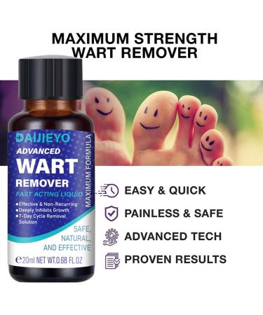 Wart Remover Liquid - Maximum Strength Natural Formula for Rapid Plantar & Common Warts - Safe & Effective for All Body Warts - Buy Online on GoSupps.com