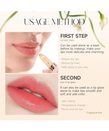 PUCHEN Color change lip gloss Jelly Nourishing Color Changing Lip Balm Gold Foil Clear Lip Gloss Long Lasting Moisturizing Lipstick for Women and Girls Gold Foil Color Changing Lipstick - Buy Online on GoSupps.com