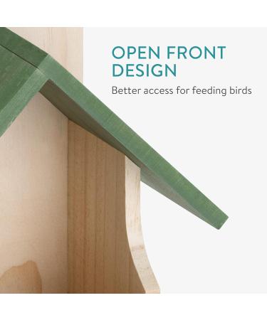 Navaris Small Bird Nest Box - Wooden Robin, Hummingbird, Parakeet, Bluebird Birdhouse - Outdoor Pine Wood Nesting Box with Open Front - Buy Online on GoSupps.com