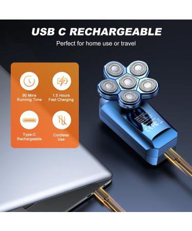 Best 6D Head Shavers for Bald Men | Waterproof Electric Razor - USB Rechargeable & Detachable | Perfect Gift for Him - Buy Online on GoSupps.com