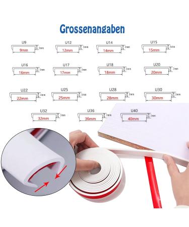 U-Shaped TPE Edge Protection Tape for Baby Safety & Furniture Restoration - 20mm x 3m (White) - Buy Online on GoSupps.com