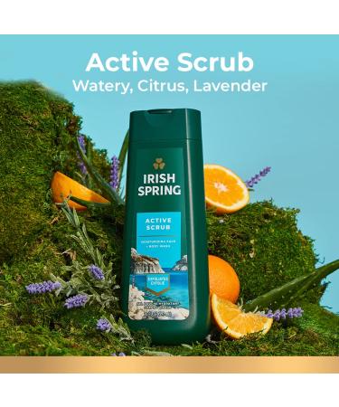 Irish Spring Men's Active Scrub Exfoliating Body Wash 20 Fl oz (Pack of 4) - Buy Online on GoSupps.com