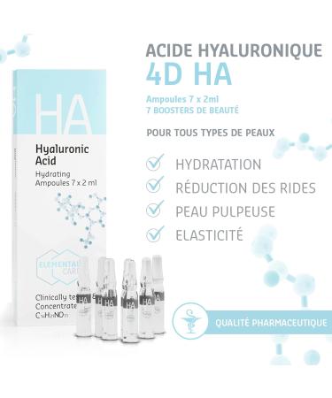 +155% Skin Hydration in 1h Hyaluronic Acid Concentrated Ampoules Face Serum - Moisturizing Face Care for Face Lifting 7x2ml Clinically Tested - Elemental Care - Buy Online on GoSupps.com