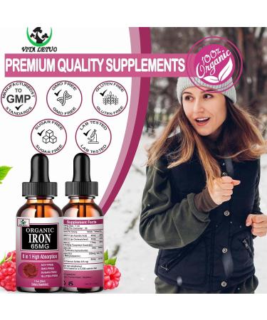 Iron Supplement for Women with Vitamin C 6-in-1 Liquid Supplement w/Vitamin B12 Vitamin B6 High Absorption Liquid Iron Drops for Red Blood Cells & Immune Support Non-GMO Gluten Free - Buy Online on GoSupps.com