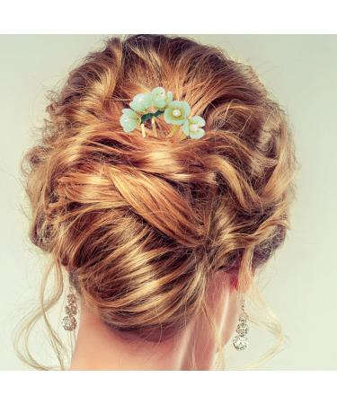 LALAFINA 2Pcs Vintage Jade Flower Hairpins - Chinese Traditional Hair Stick for Hanfu Headwear - Green - Buy Online on GoSupps.com