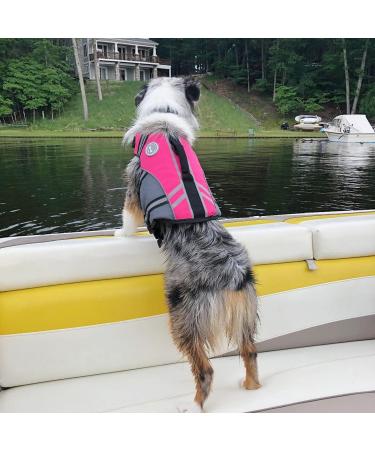 Vivaglory Sports Style Life Jacket for Small Dogs | Durable Adjustable & Safe Buoyancy Vest - Pink (Chest 48-58 cm) - Buy Online on GoSupps.com