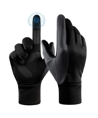 Fanvince gloves men touchscreen winter gloves winter gloves sports gloves women thin warm running bike bike gloves black and gray large