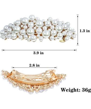 Yusier Large Pearl Hair Accessories Vintage Hair Barrettes French Barrettes Decorative Hair Clasps Accessories for Women Girls - Buy Online on GoSupps.com