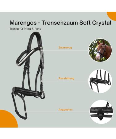 Marengos Soft Crystal Bridle for Horses & Ponies | Anatomical Leather Breeches | Premium Black Horse Accessories - Buy Online on GoSupps.com