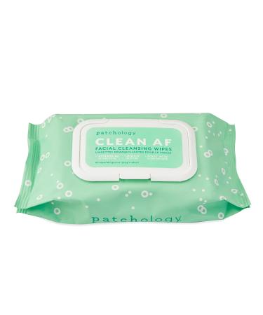 Patchology Clean AF Facial Cleansing Wipes - On-The-Go Refreshing Travel Size Face Wipes for Removing Dirt and Oil - Makeup Remover Wipes for Sensitive and Oily Skin (1 Pack/60 Count)
