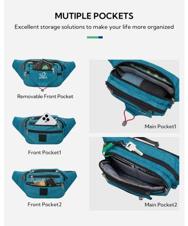 WATERFLY Bum Bag | Sports Waist Bag for Women & Men | Running Fitness Jogging Hiking | Peacock Blue - International Shipping - Buy Online on GoSupps.com