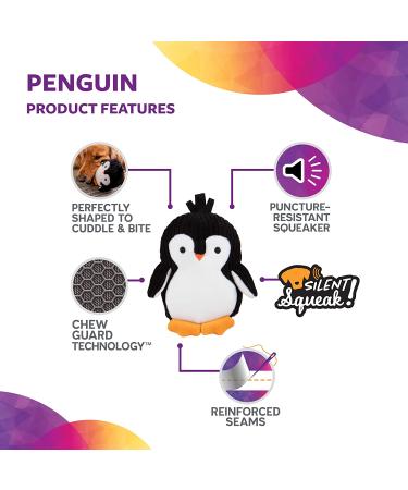TrustyPup Tough N Fun Plush Toy for Dogs - Strong 'N Silent, Medium Ultrasonic Squeaker Toy - Penguin (Black) - Buy Online on GoSupps.com