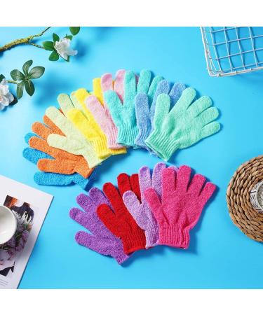 24 Pcs Exfoliating Shower Gloves - Double-Sided Bath Scrubber in 12 Colors for Deep Skin Cleanse & Spa Massage - Buy Online on GoSupps.com