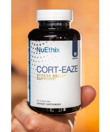 NuEthix Formulations Cort-Eaze - Cortisol Supplement - Health Support Supplement with Ashwagandha L-Theanine & Rhodiola Rosea - Relaxation and Deep Sleep 60 Capsules 30 Servings - Buy Online on GoSupps.com